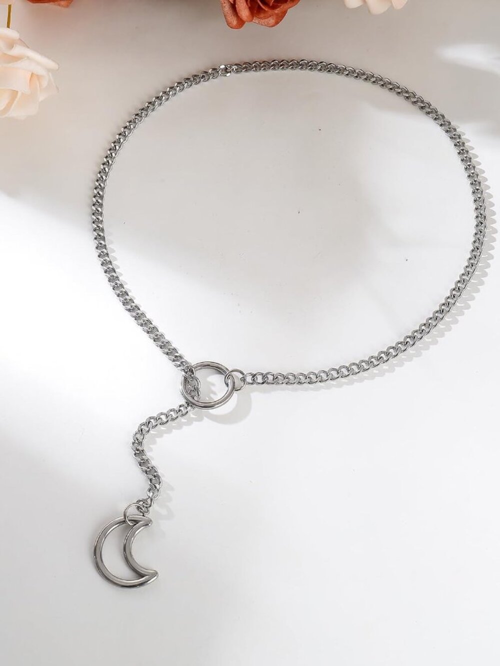 Slip Chain Choker for Women Handmade Black Stainless Steel Cuban Chain Chunky Mo - Picture 4 of 6